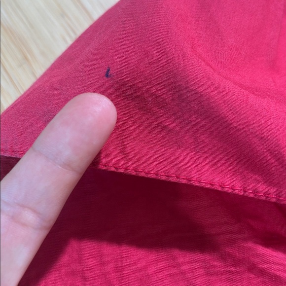 By Anthropologie Red Ruffled Blouse 💯 Cotton - Picture 8 of 13